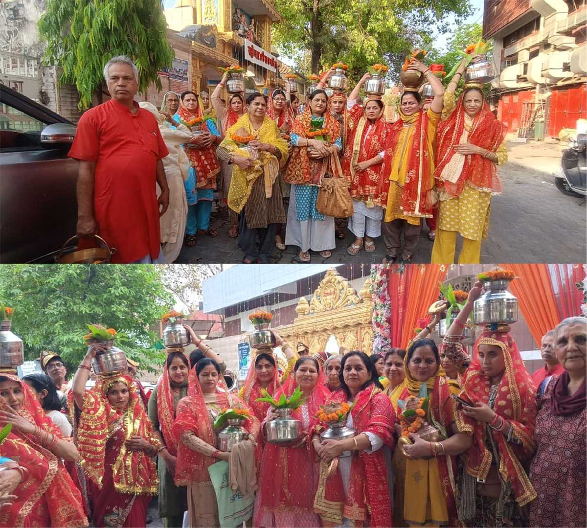 श्री सनातन धर्म मंन्दिर संकीर्तन सभा द्वारा सैकटर 35 से निकाली गई कलश यात्रा